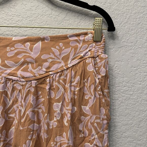 Aerie Pants Womens Small Maroon Floral Pull On Boho Peasant Hippie Festival - Picture 6 of 11